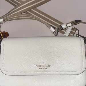 Kate Spade Cream Crossbody Bag with Tan Strap
